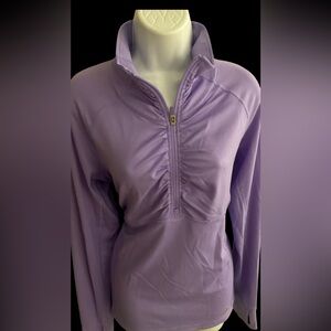 adidas Lavender Quarter-Zip Women's Top - M lavender nylon spandex